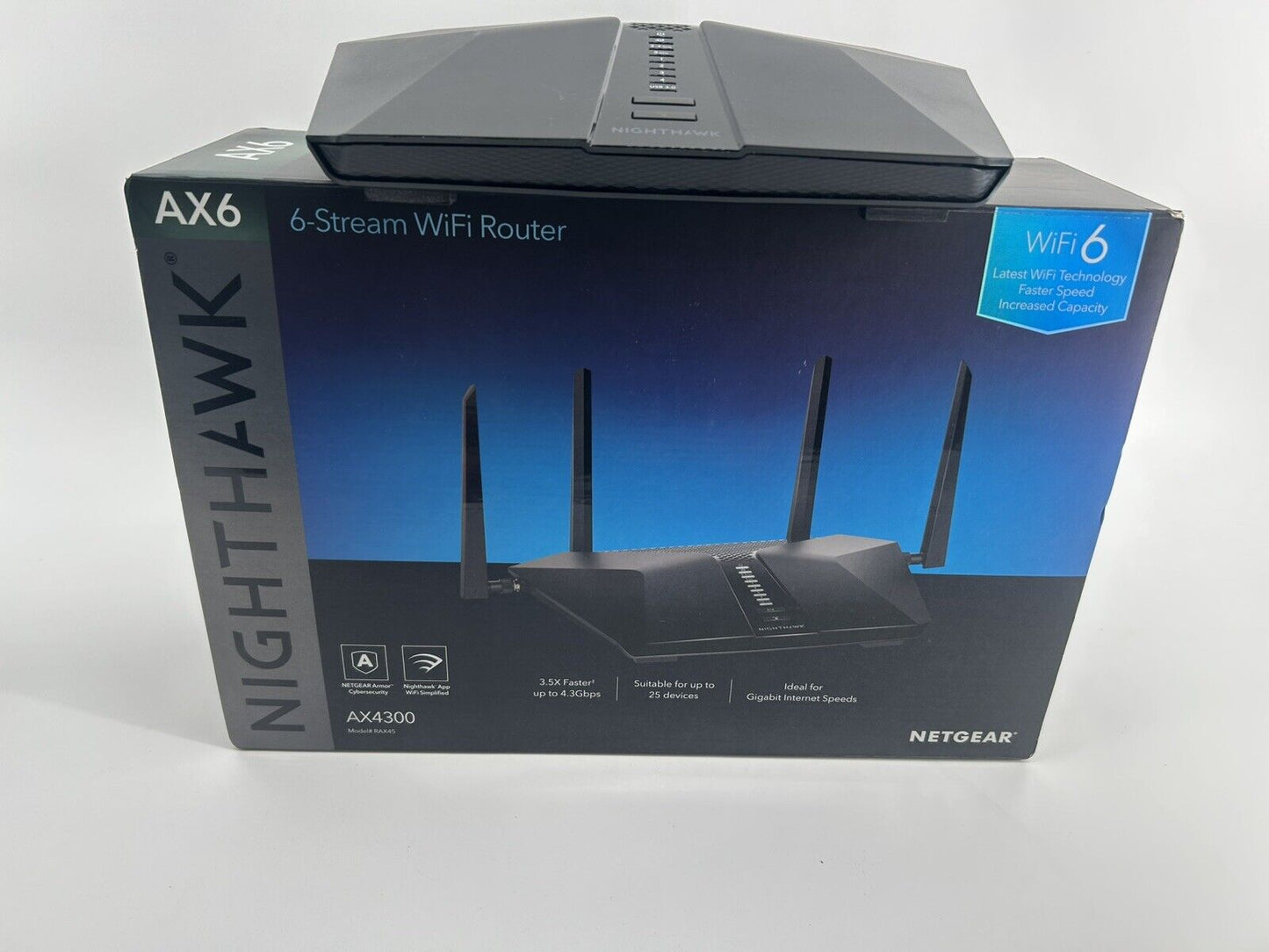 NETGEAR Nighthawk AX6 RAX45 Dual-Band Wi-Fi 6 Router