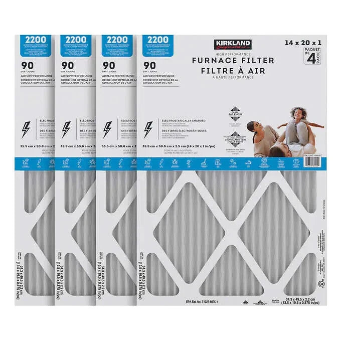 Kirkland Signature 2200 High Performance Furnace Filters, 4-pack