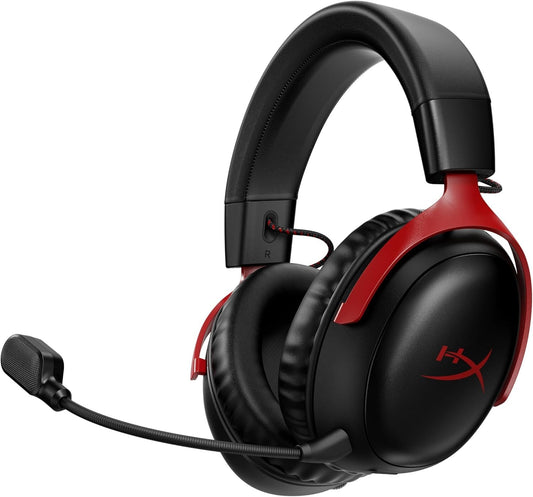 HyperX Cloud III Wireless – Gaming Headset for PC, PS5, PS4 (Black/Red)