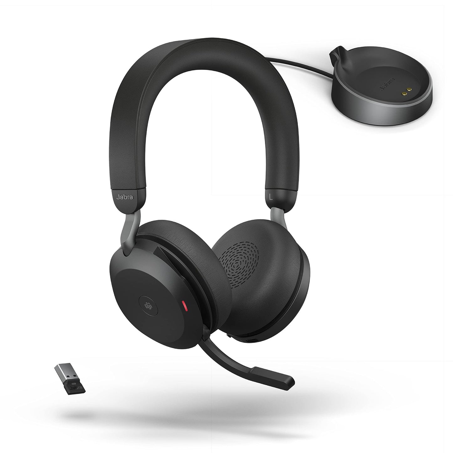 Jabra Evolve2 75 PC Wireless Headset with Charging Stand and 8-Mic Technology