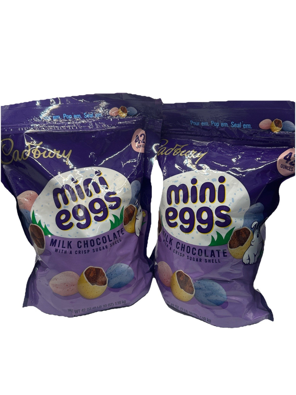 2 Pack - Cadbury Mini Eggs Milk Chocolate Candy 42oz 2LBs Easter Treats Bulk Bag
