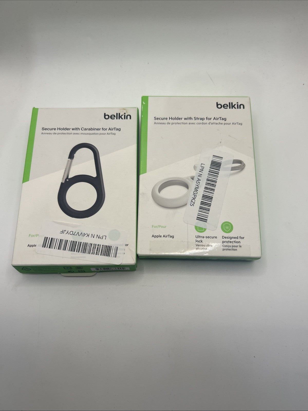 2 Pack Belkin - AirTag Secure Holder White and Black
