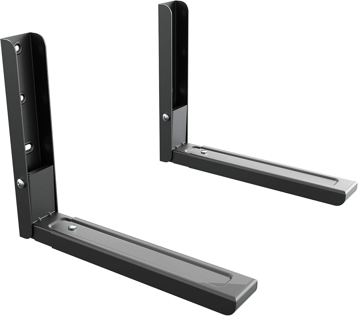 AVF Steel Universal Wall-Mounted Microwave Brackets in Black (Set of 2)