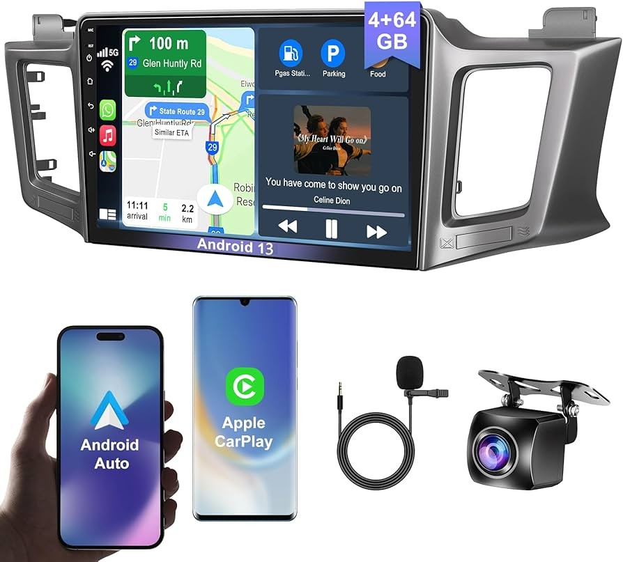 4G+64G Car Radio Stereo for Toyota RAV4 2013-2018, Wireless Carplay