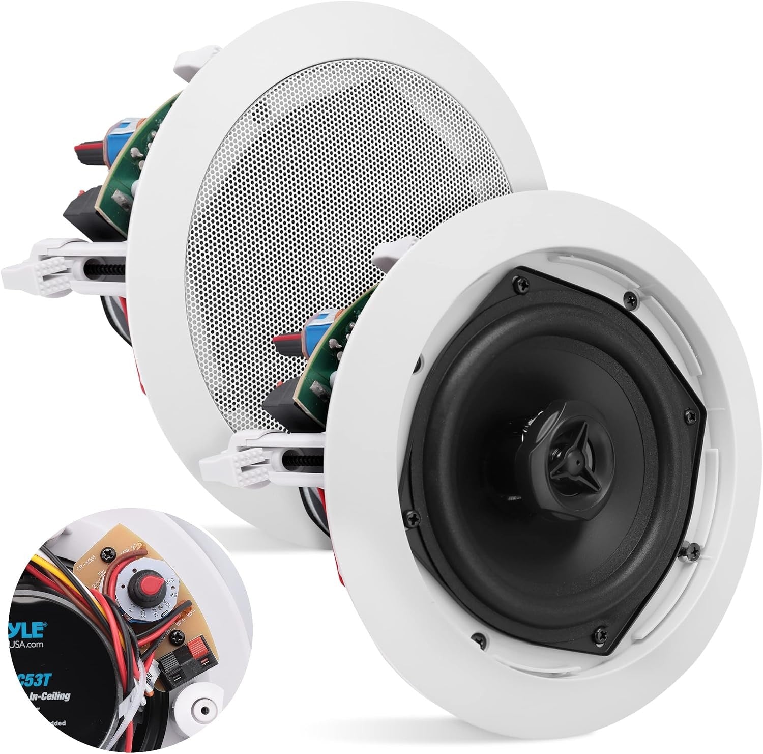Pyle Ceiling and Wall Mount Speaker-6.5Ã¢â‚¬ï¿½ 2-Way 70V Audio Stereo Sound Sub