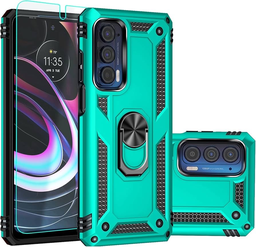 SKTGSLAMY for Moto Edge 2021 Case, with Screen Protector,[Military Grade] 16ft.