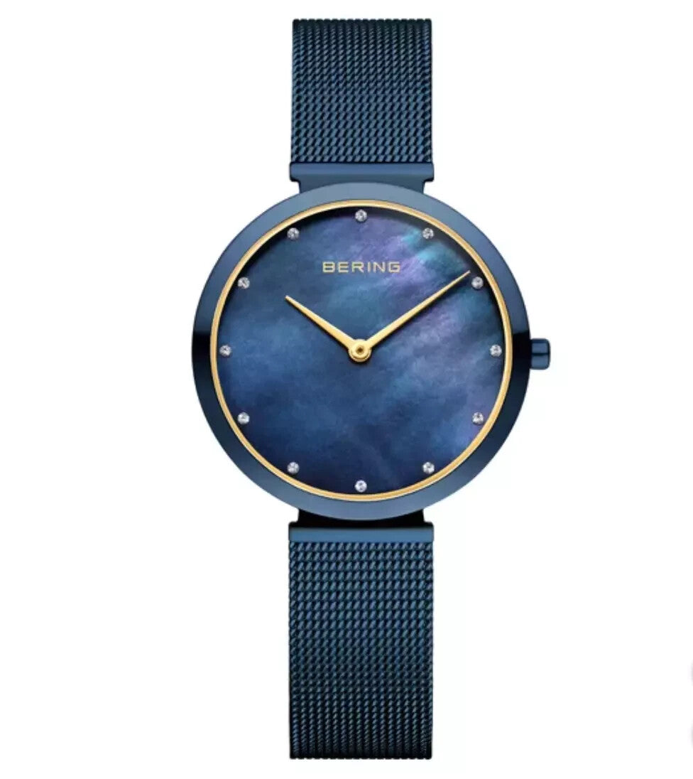 Bering - Classic Dark Blue Stainless Women's Quartz Watch - 18132-399