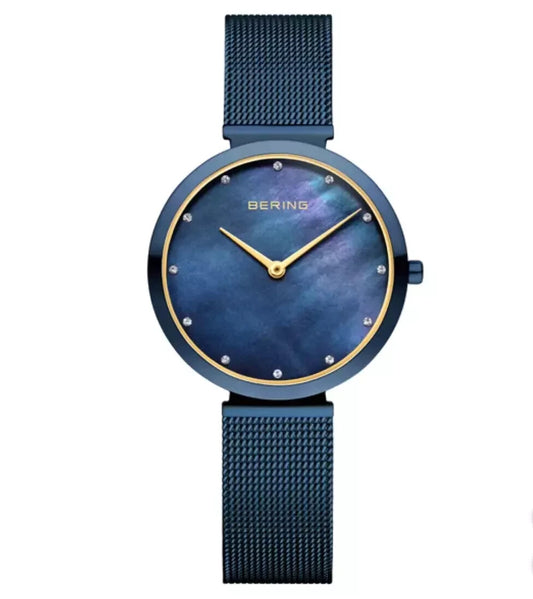 Bering - Classic Dark Blue Stainless Women's Quartz Watch - 18132-399