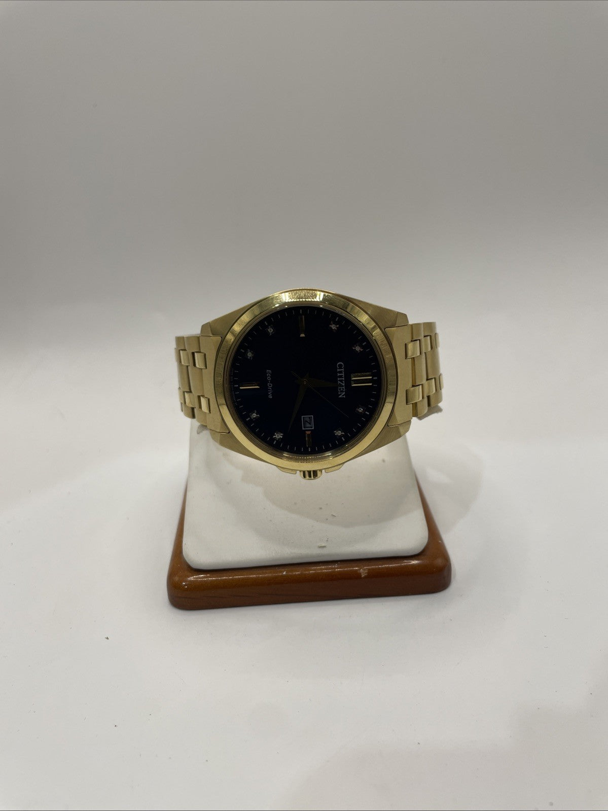 CITIZEN Men's Eco-Drive Solar Watch Peyton BM7103-51L Navy Gold SS New w/o Tags