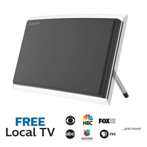 Philips Crystal HD Indoor Amplified TV Antenna with 6' Coaxial Cable â€“ Black