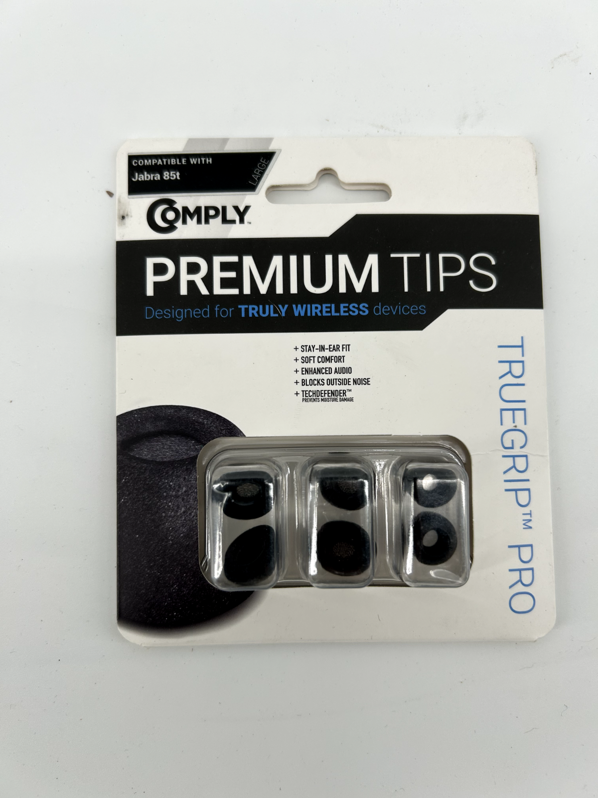 TrueGrip Pro TW-400-C Foam Ear Tips for True Wireless Earbuds, Comfort