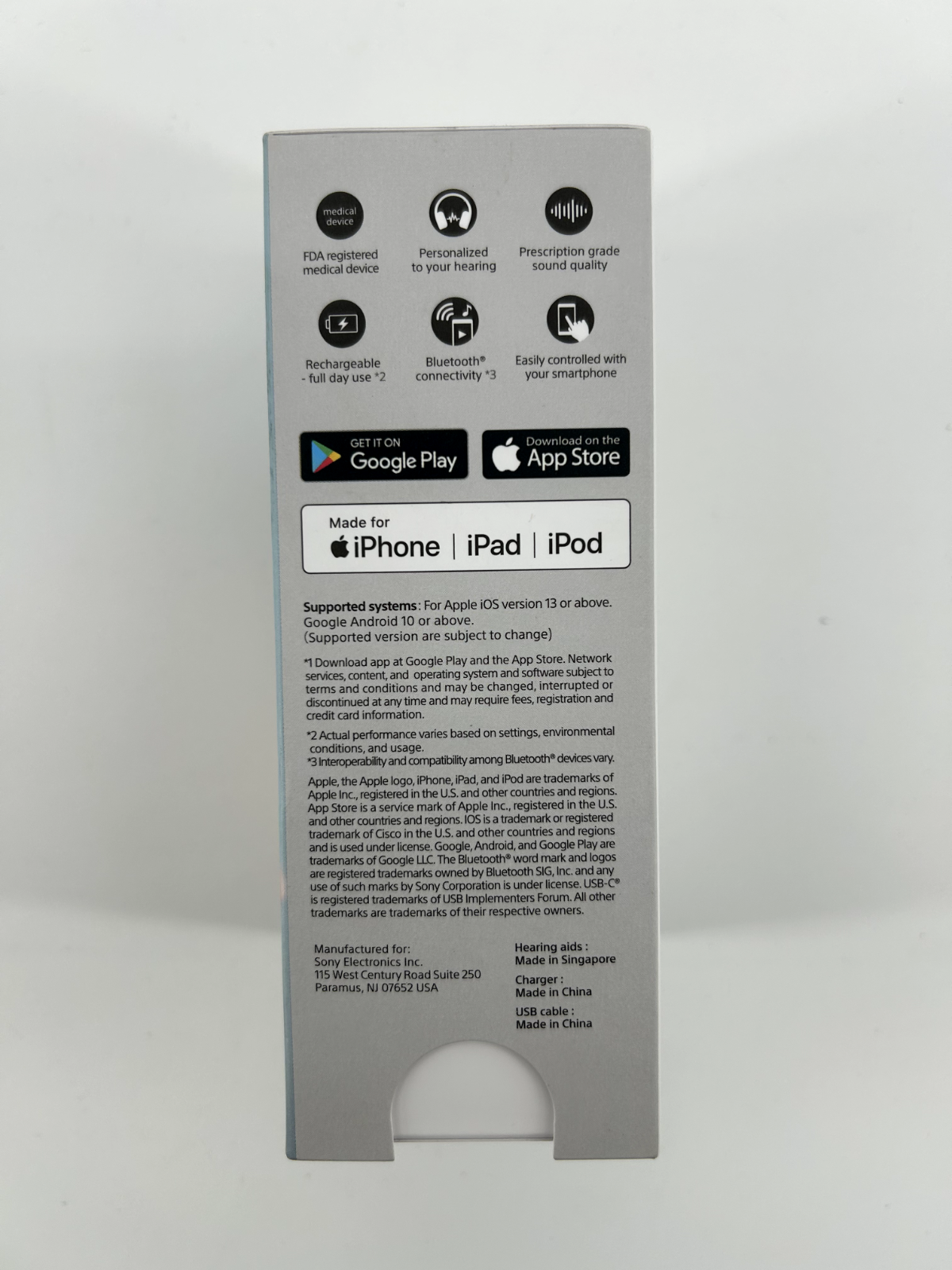 Sony CRE-E10 Self-Fitting OTC Hearing Aids - Over The Counter - FDA Approved