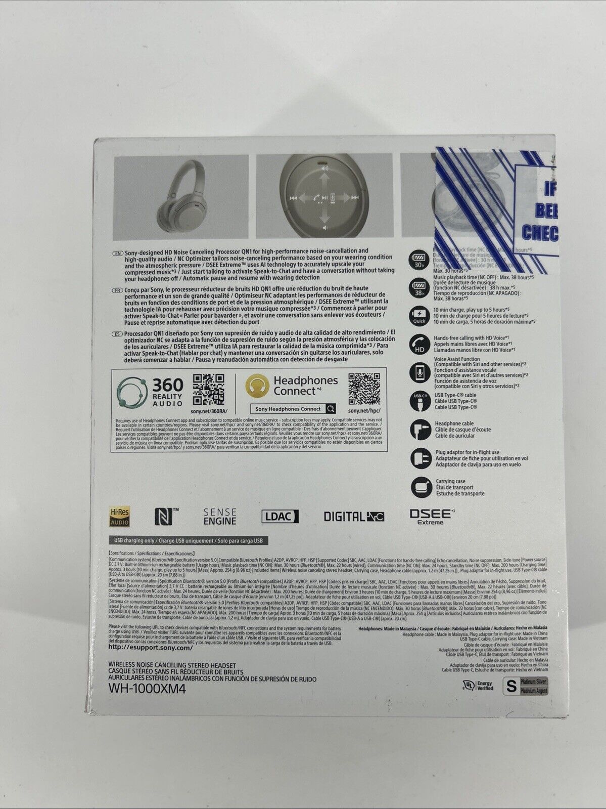 Sony WH-1000XM4 Wireless Over-Ear Headphones- Silver