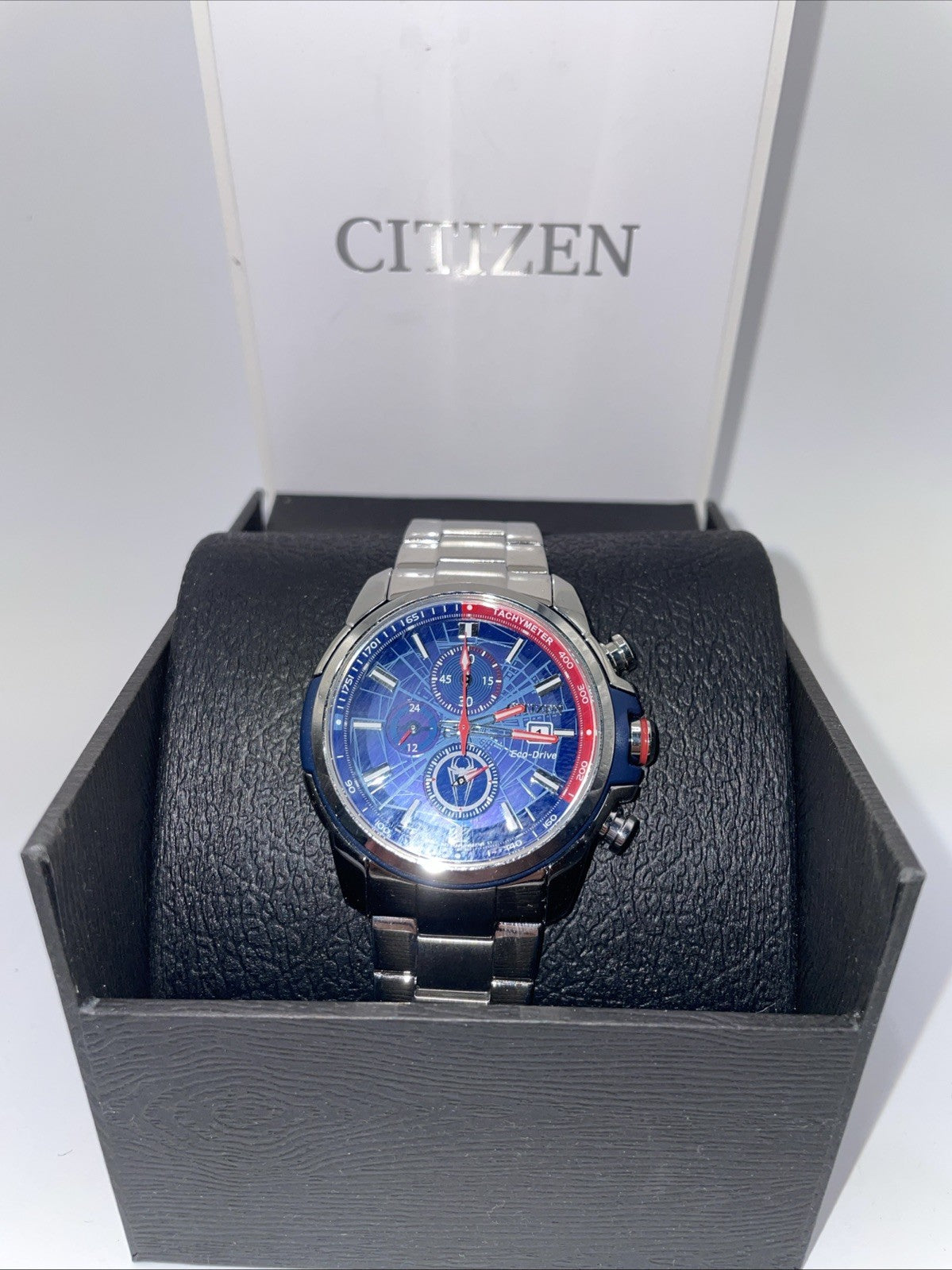 Citizen Spider-Man Chronograph CA0429-53W Blue Dial Eco-Drive Marvel Watch