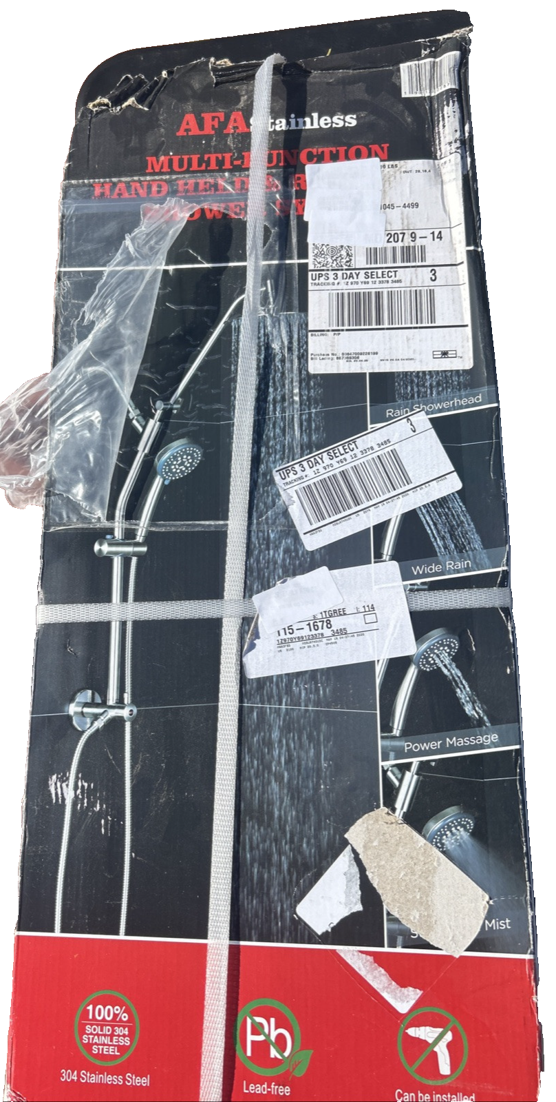 AFA Stainless Steel Multi-Function Hand Held & Rain Head Shower System AFLZ02