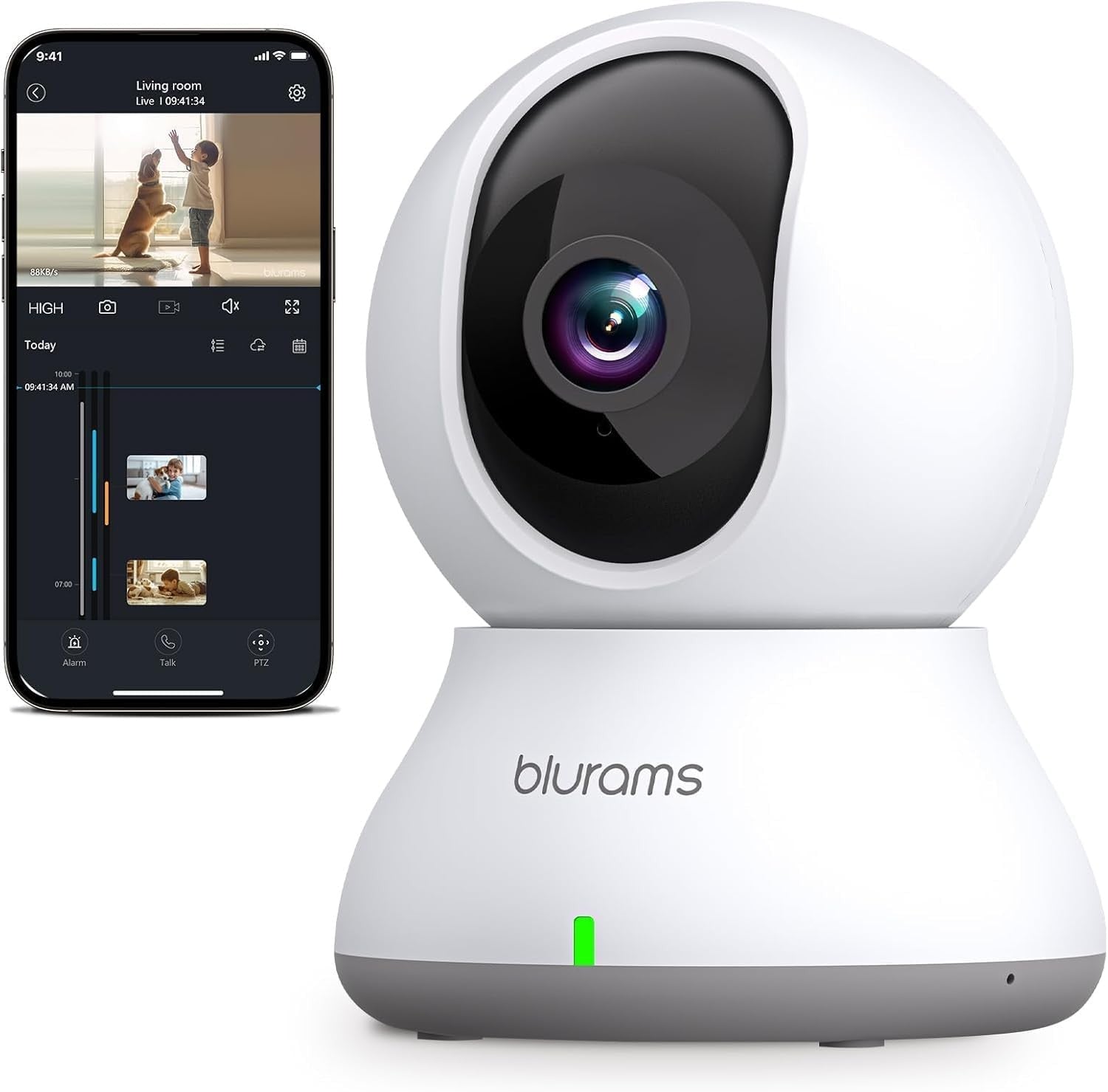 blurams Pet Camera 2K, Cameras for Home Security with One-Touch Call, Dog Camera