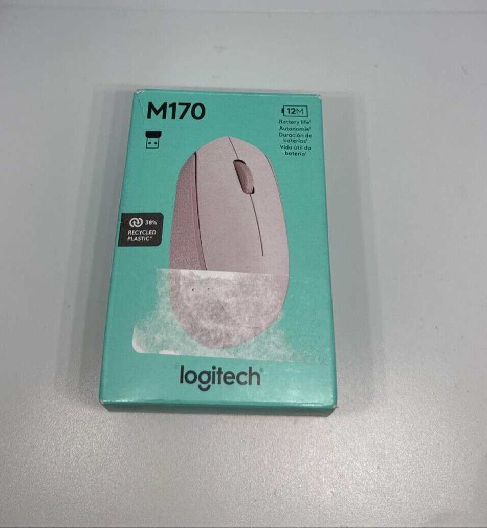 Logitech M170 Wireless Mouse - PC, Mac, Laptop, Ambidextrous, Compact, Rose Pink