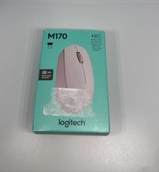 Logitech M170 Wireless Mouse - PC, Mac, Laptop, Ambidextrous, Compact, Rose Pink
