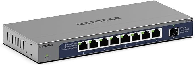 NETGEAR 8-Port 1G/10G Gigabit Ethernet Unmanaged Switch (GS108X) - with 1 x 10G