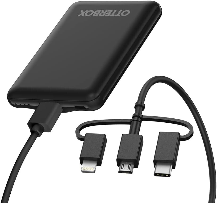 OtterBox 3-in-1 Mobile Charging Kit 5k mAh- Black