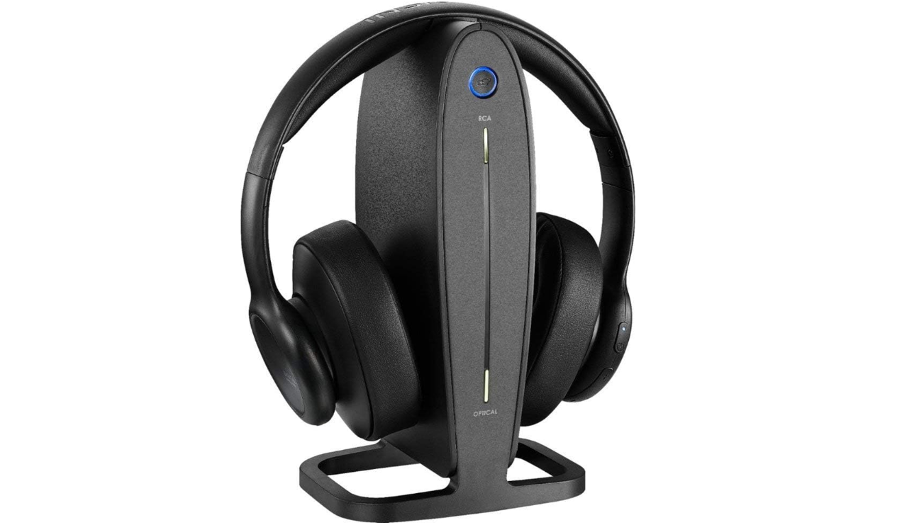 Insignia - NS-HAWHP2 RF Wireless Over-The-Ear Headphones Black