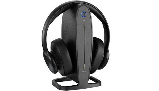 Insignia - NS-HAWHP2 RF Wireless Over-The-Ear Headphones Black