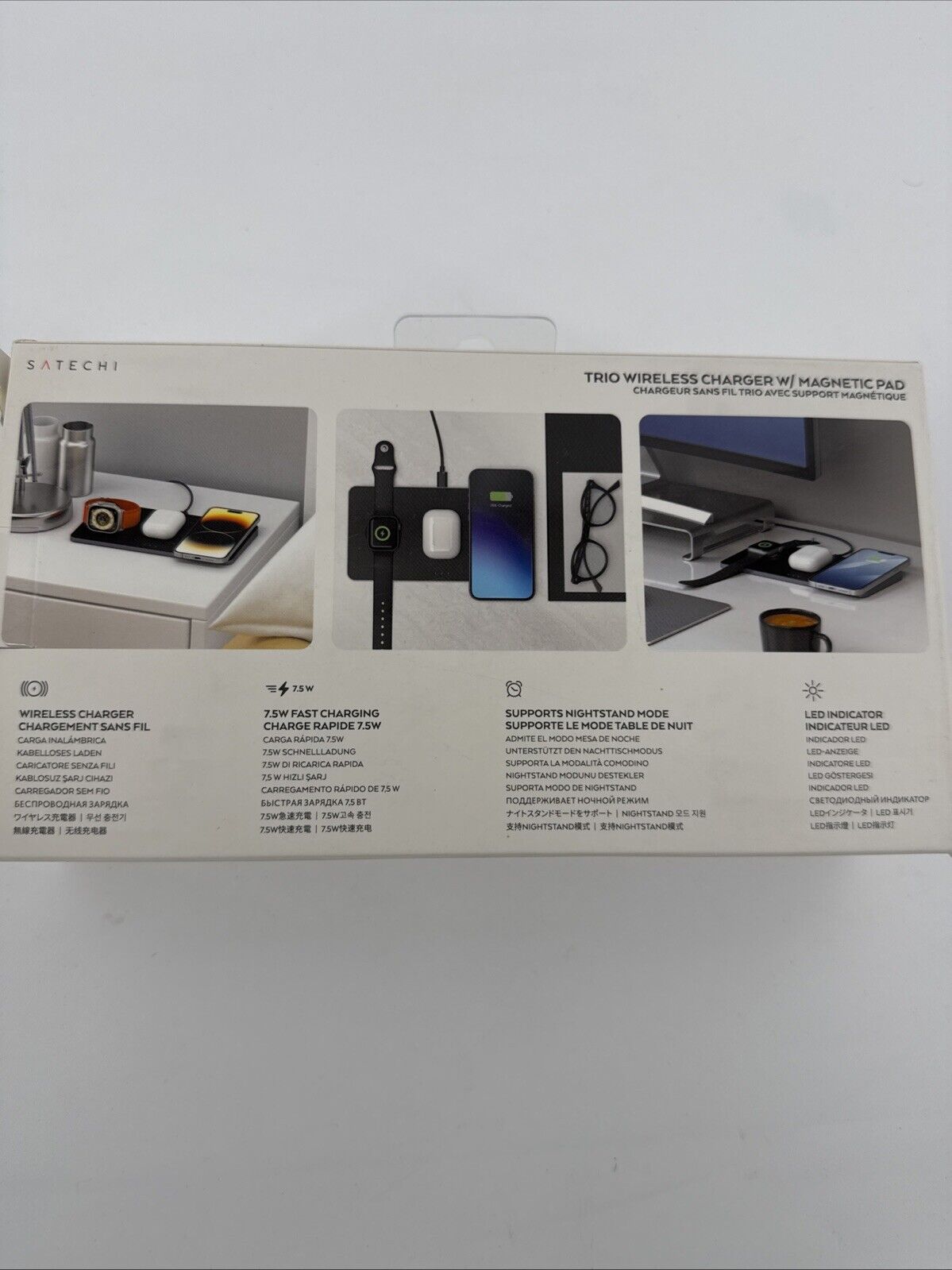 SATECHI Trio Wireless Charger With Magnetic Pad - Black (ST-X3TWCPM)