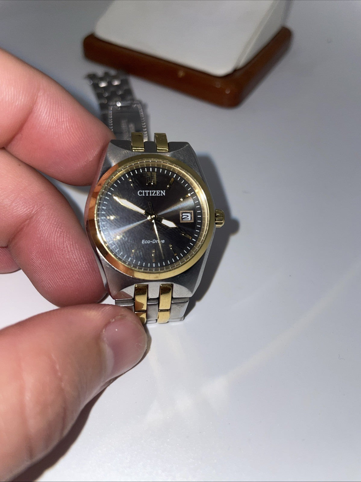 Broken Citizen Women's Watch EW2299-50E Eco Drive Black Dial Two Tone Steel