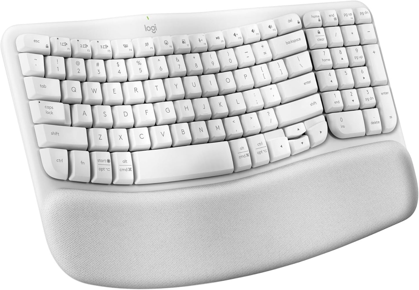 Logitech Wave Keys Wireless Ergonomic Keyboard - Off-White, US English