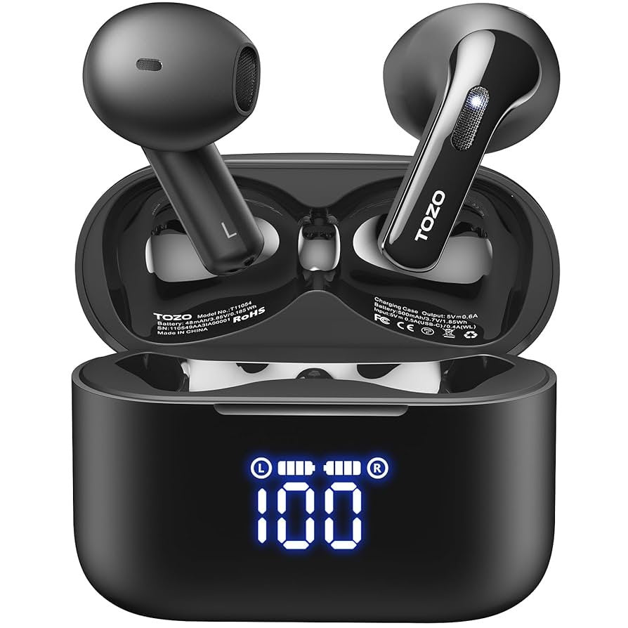 TOZO T21 Wireless Earbuds Bluetooth 5.3 in Ear Headphones Dual Mic