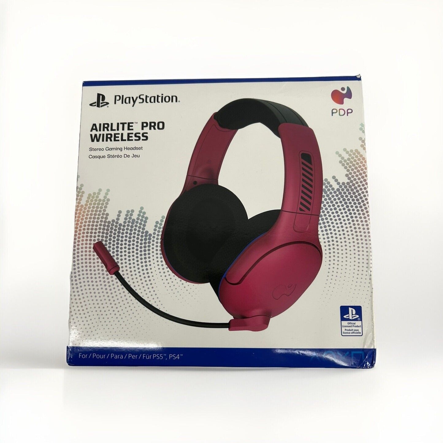 PDP AIRLITE Pro Wireless Headset with Mic for PS5, PS4, PC - Cosmic Red