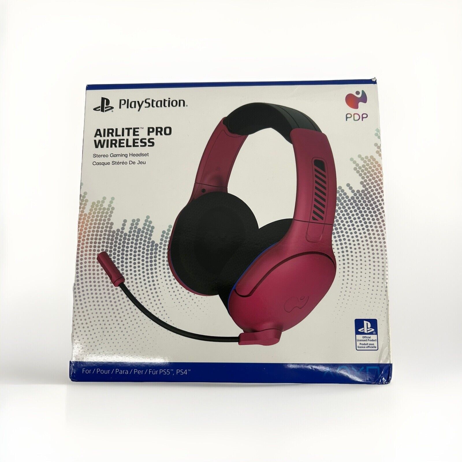 PDP AIRLITE Pro Wireless Headset with Mic for PS5, PS4, PC - Cosmic Red