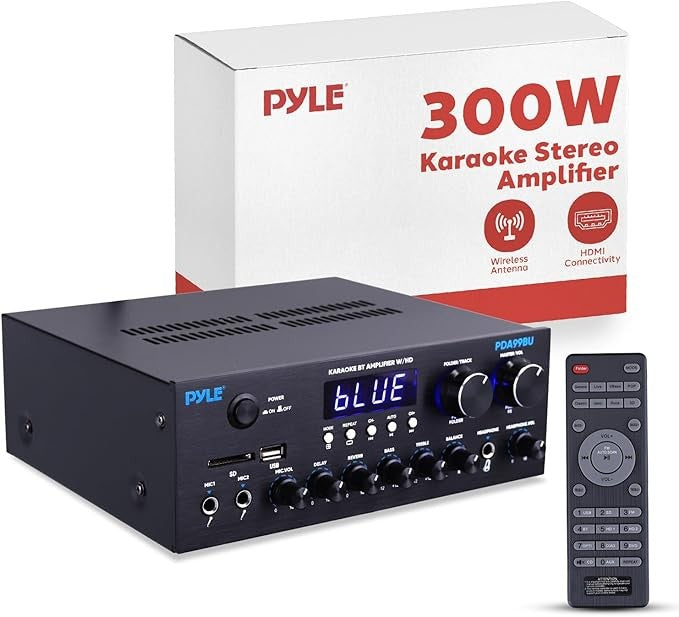 Pyle Wireless Bluetooth Streaming Amplifier- 300W Multi Channel Home Audio