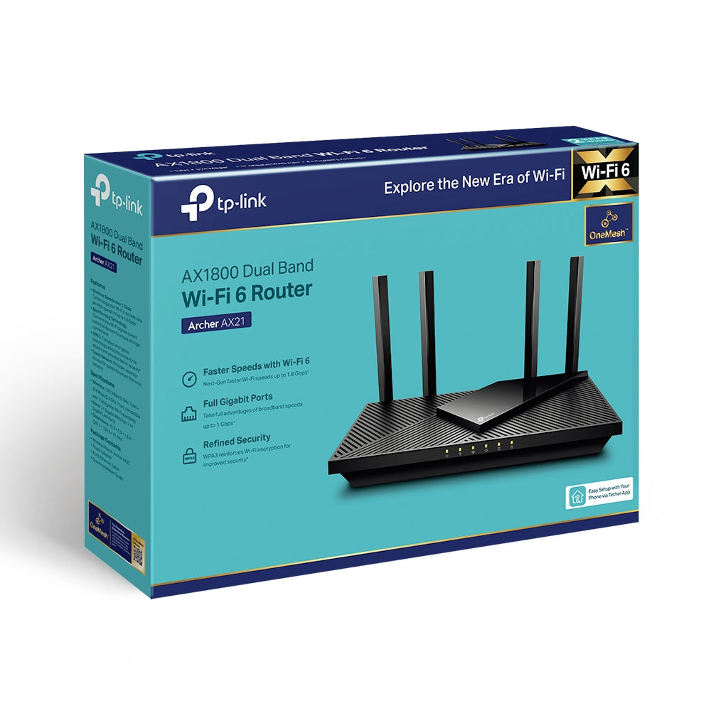 TP-Link AX1800 WiFi 6 Router V4 (Archer AX21) Ã¢â‚¬â€œ Dual Band Wireless