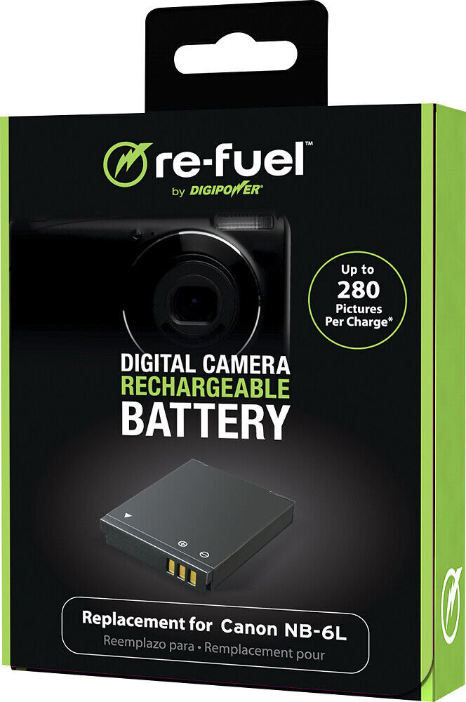 Digipower - Re-Fuel Rechargeable Lithium-Ion Replacement Battery for Canon NB-6L