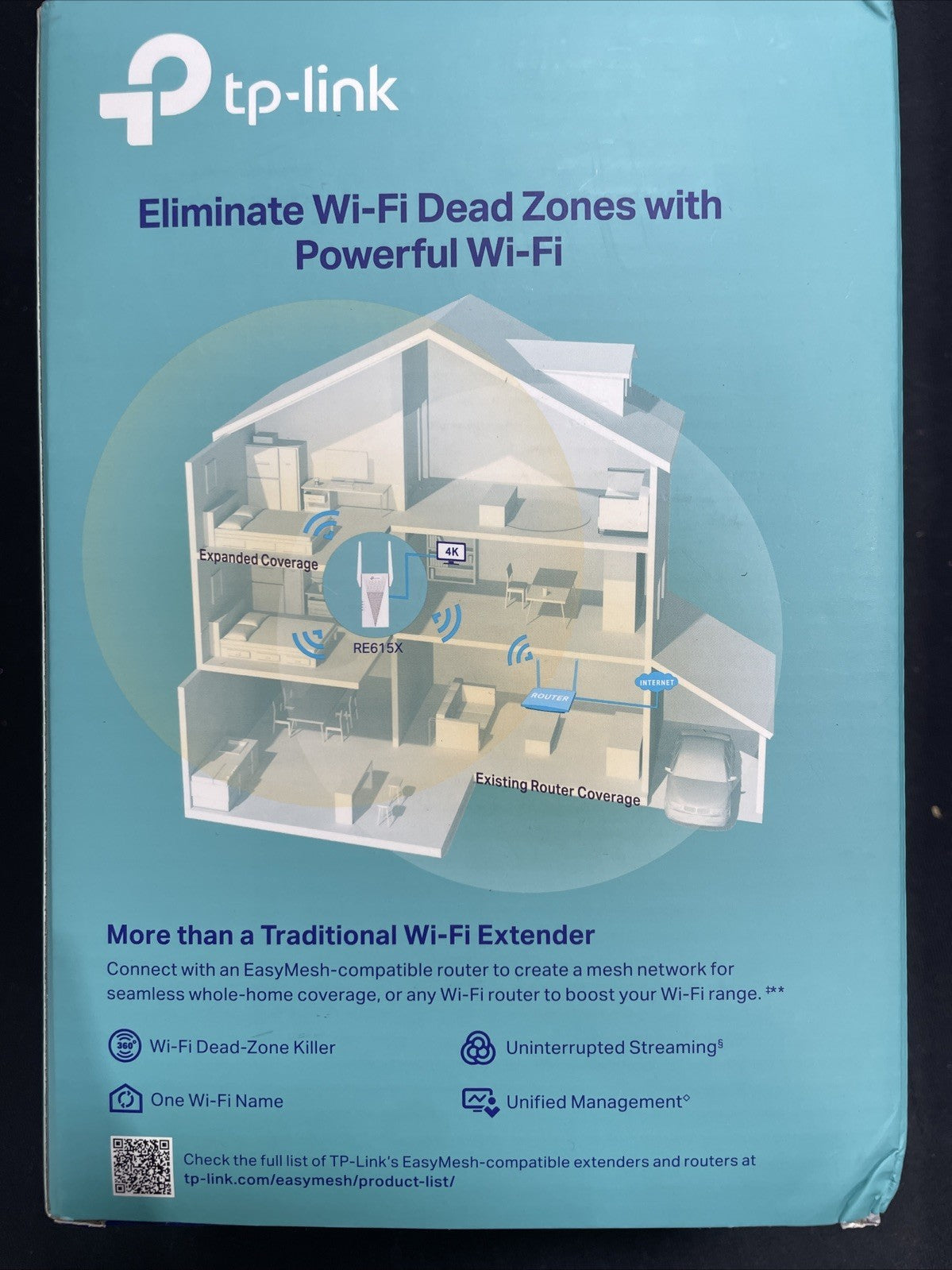 TP-Link AX1800 RE615X WiFi 6 Range Extender Dual Band Wireless Repeater