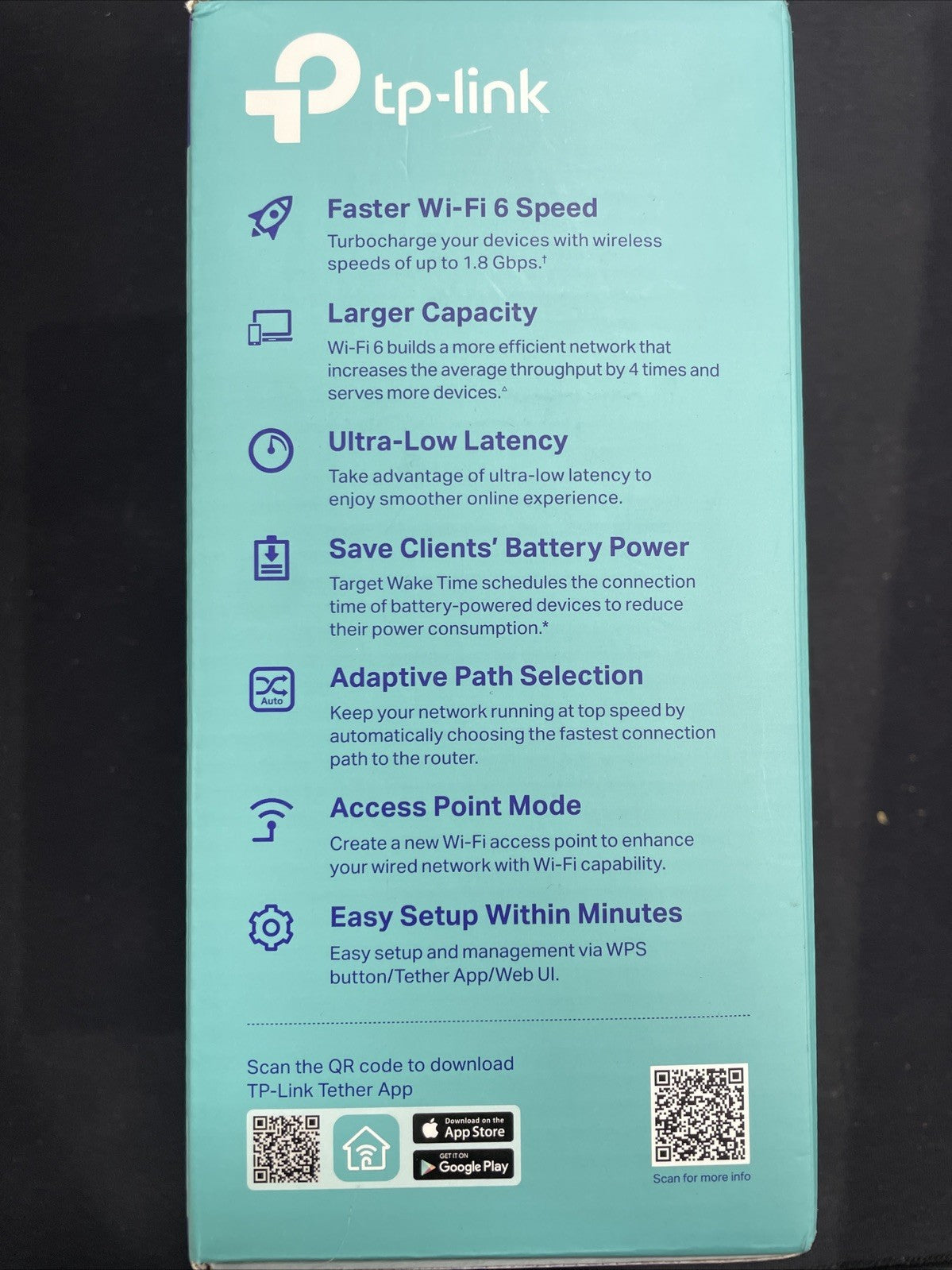 TP-Link AX1800 RE615X WiFi 6 Range Extender Dual Band Wireless Repeater