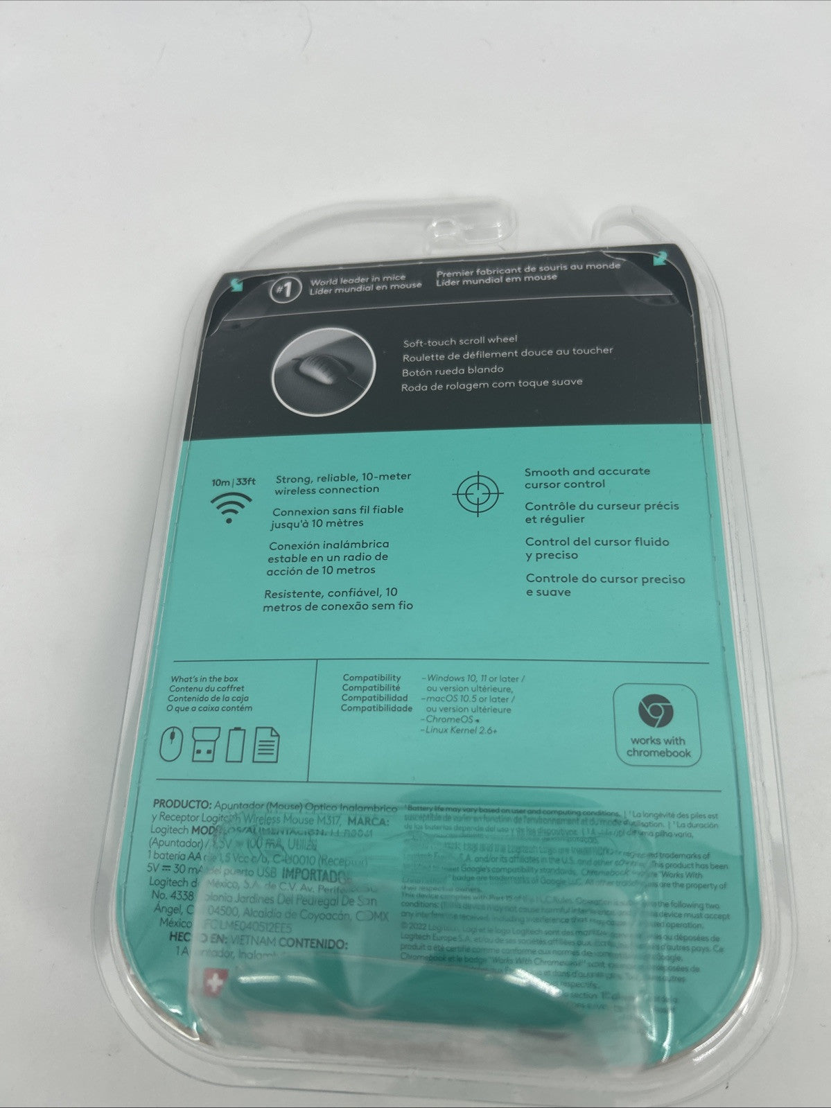 Logitech M317 Wireless Mouse for PC, Mac, Laptop, Chromebook, Blue