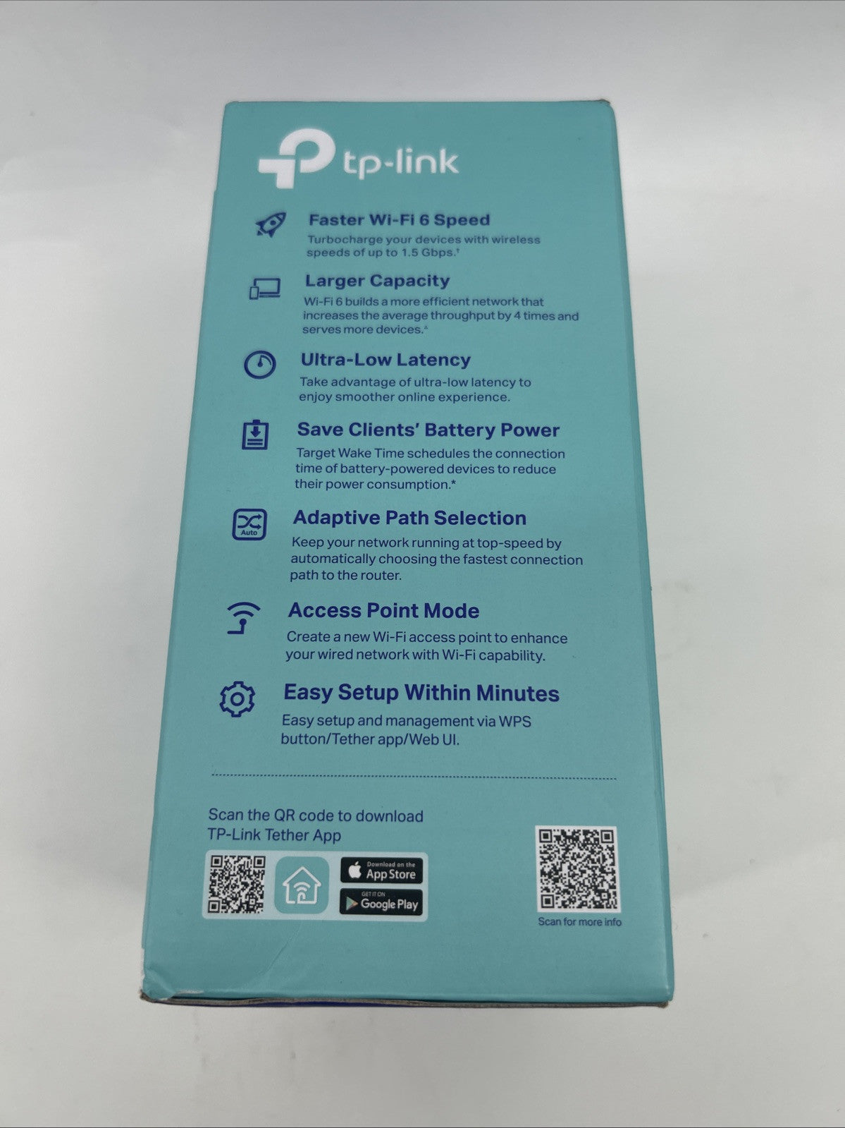 TP-Link RE500X AX1500 OneMesh Wireless Dual Band Wi-Fi 6 Range Extender Booster