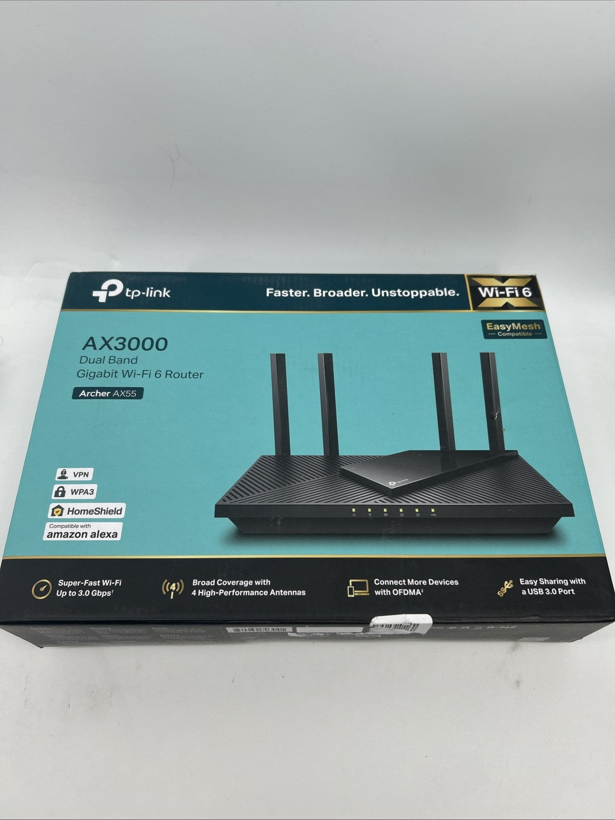 TP-Link AX3000 Dual-Band Gigabit Wi-Fi 6 Router - Home Shield Archer AX55