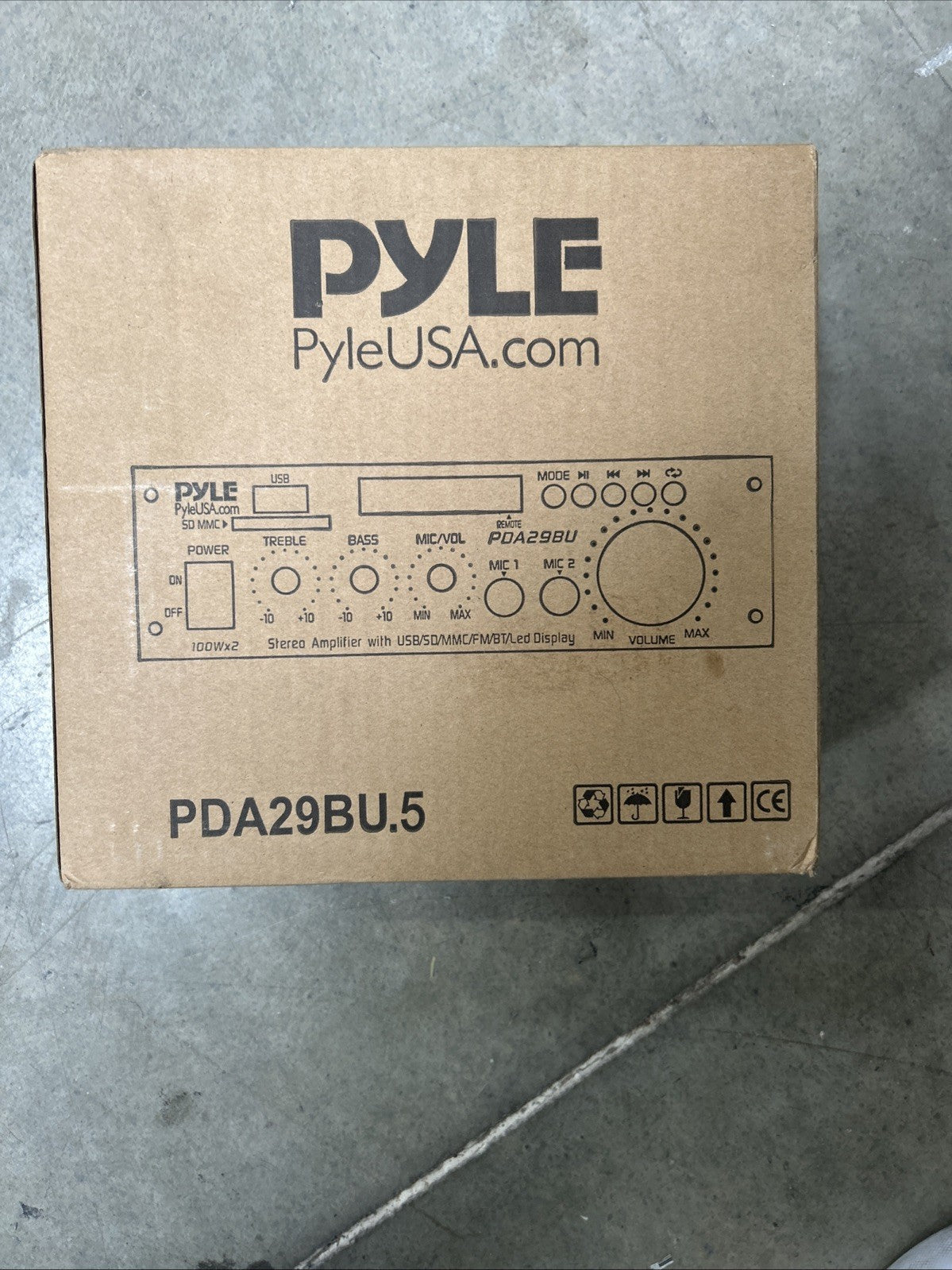 Pyle Wireless BT Stereo Power Amplifier-100WX2 Blue Series Compact and Audio