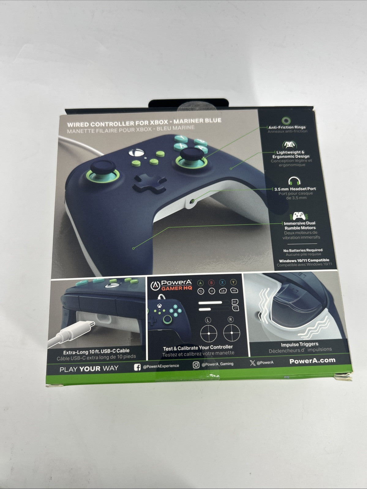 PowerA Enhanced Wired Controller for Xbox Series X and S - Mariner Blue