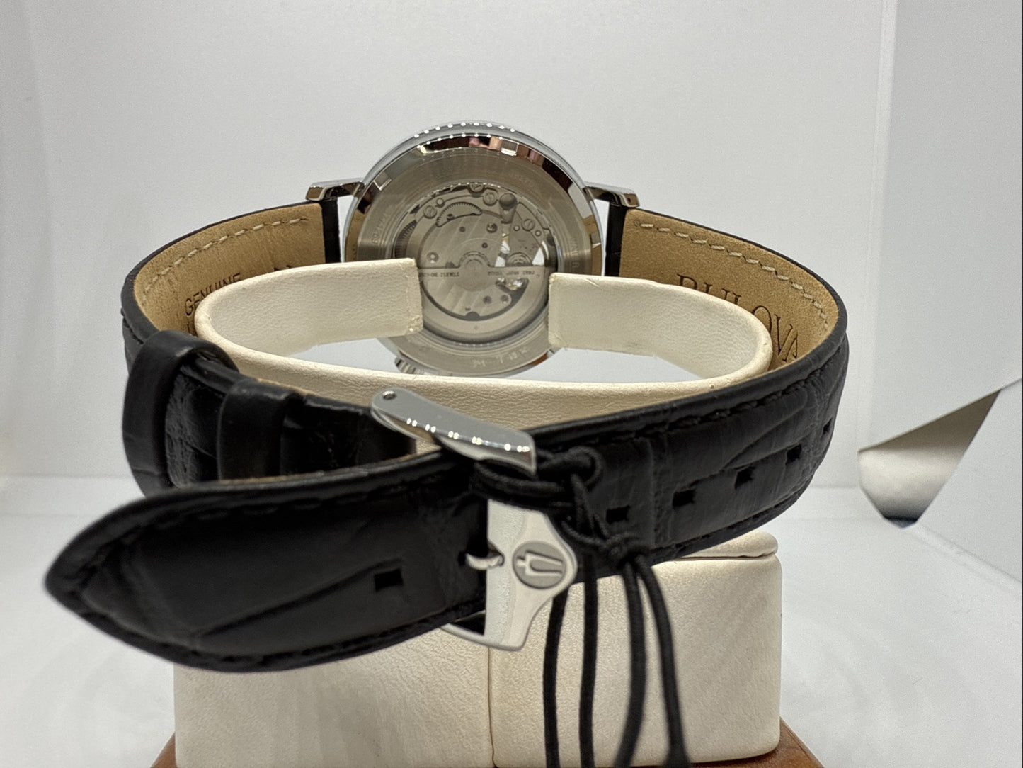 Bulova - Aerojet, Stainless Steel Black Leather Automatic Men's Watch - 96A315