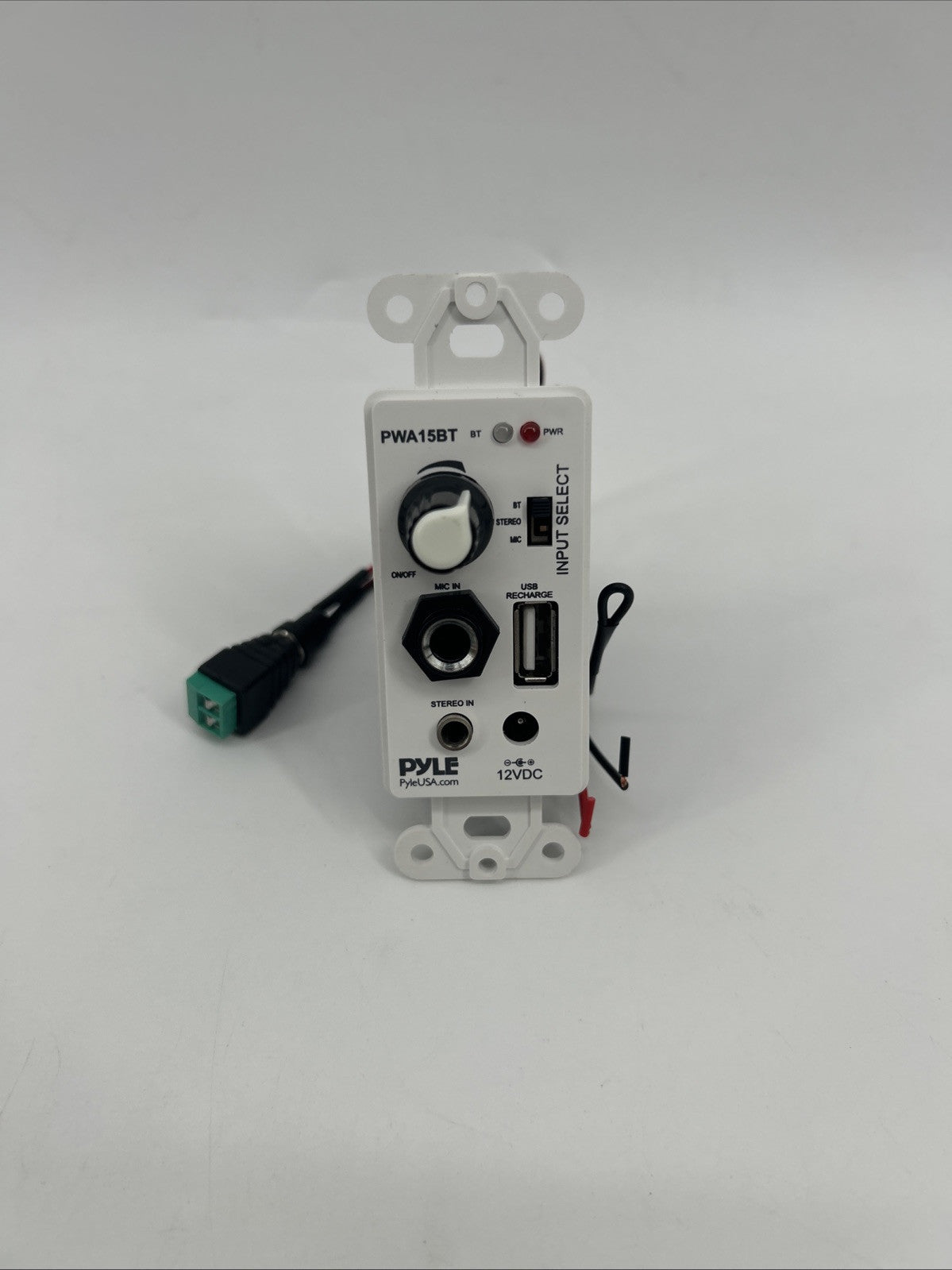 PyleHome PWA15BT Bluetooth In-Wall Receiver - Wall Plate Audio Control Amplifier