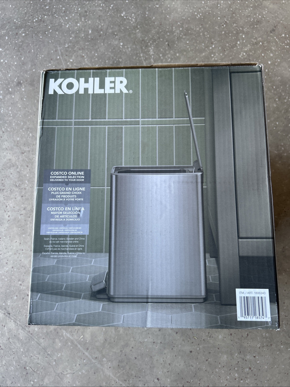 Kohler 6 Liter Stainless Steel Step Trash Bin – 2 Pack, Bathroom Trashcan
