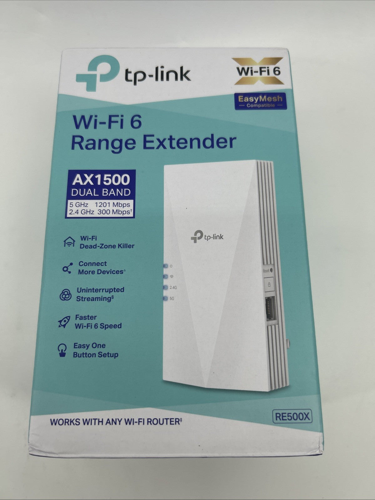 TP-Link RE500X AX1500 OneMesh Wireless Dual Band Wi-Fi 6 Range Extender Booster