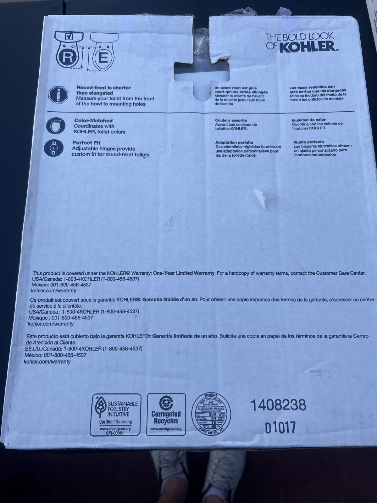 Kohler- 35828-A-0 - Round-Front - White - Toilet Seat -  16 5/8'x14 3/16