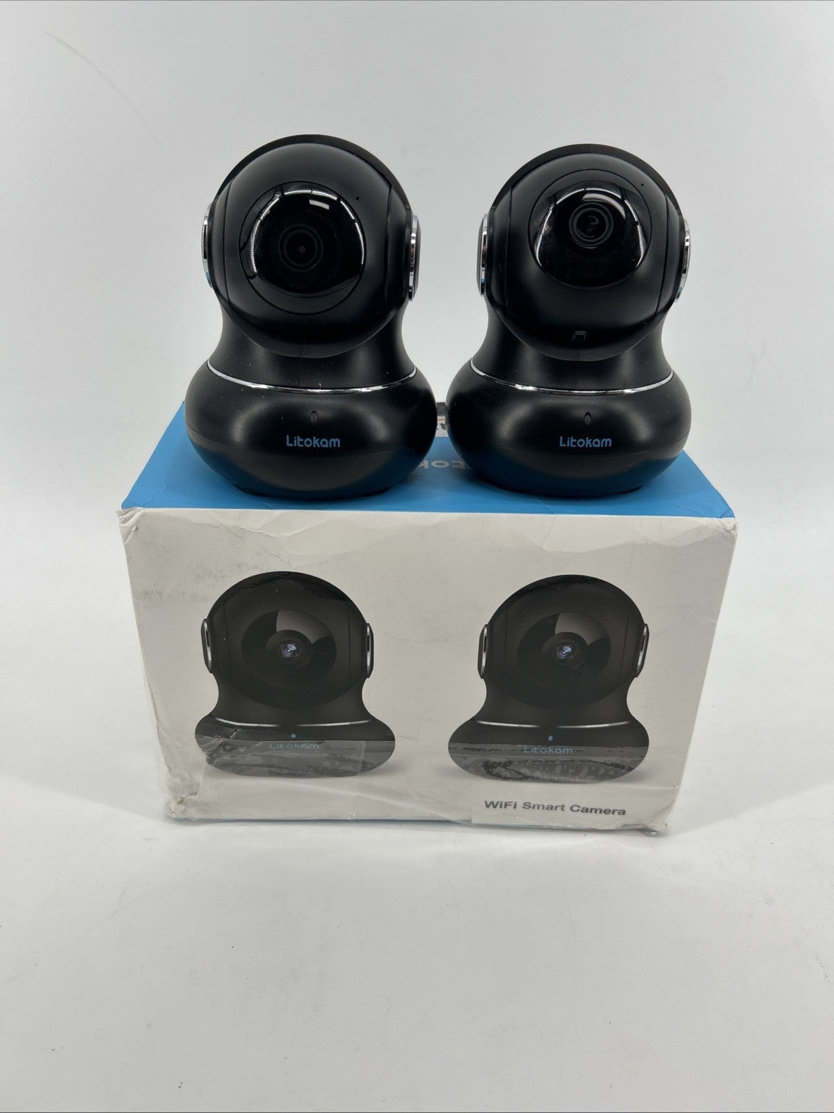 2-Pack Litokam 2K Indoor Security Cameras: 360° Pan/Tilt, Night Vision & Alexa