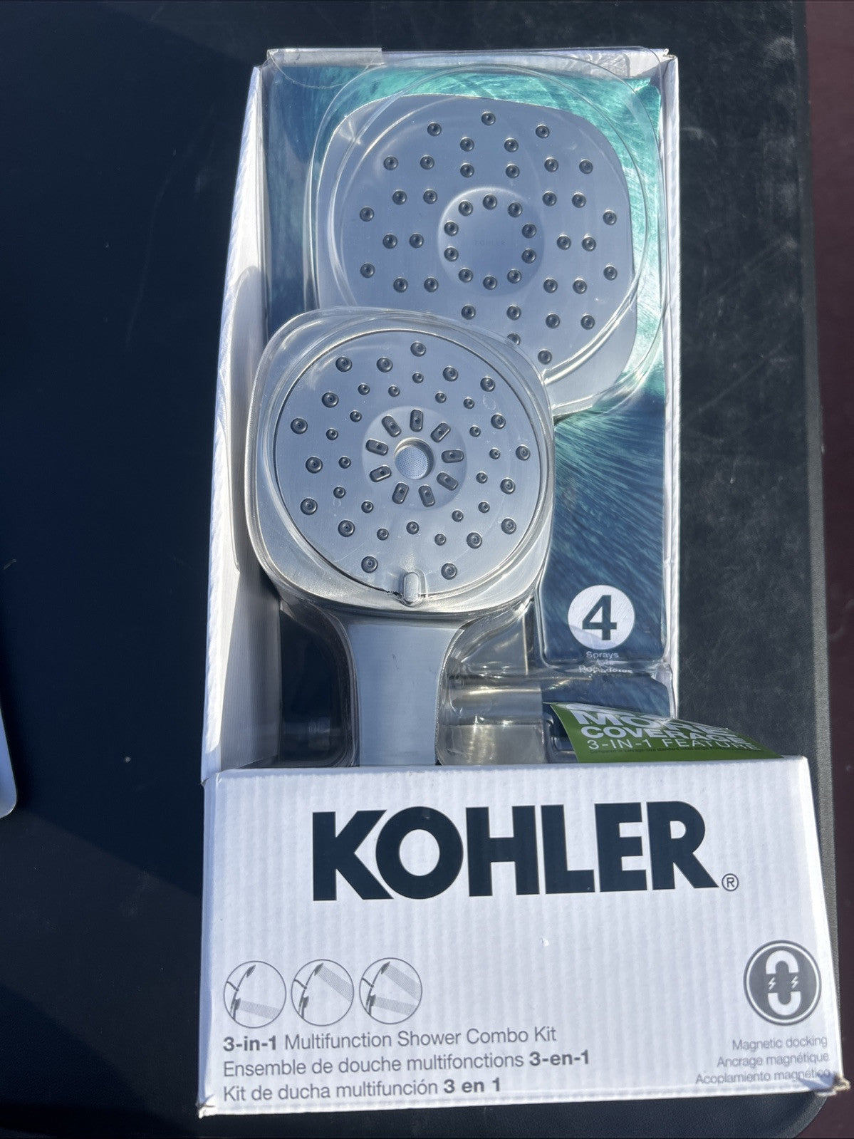 Kohler Adjuste 3-in-1 Multifunction Shower Head Brushed Nickel Silver - 1525228