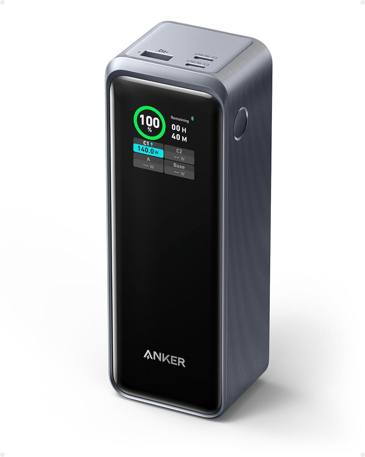 Anker Prime 27 650mAh Power Bank (250W) 3-Port Portable Charger Smart App Com